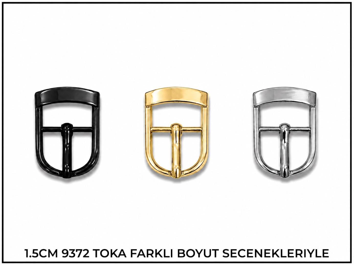 Farklı renklerde 1.5 cm toka çeşitleri.