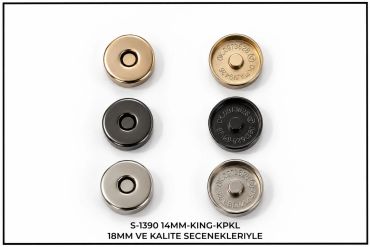 Renkli metal çıtçıt düğmeler.