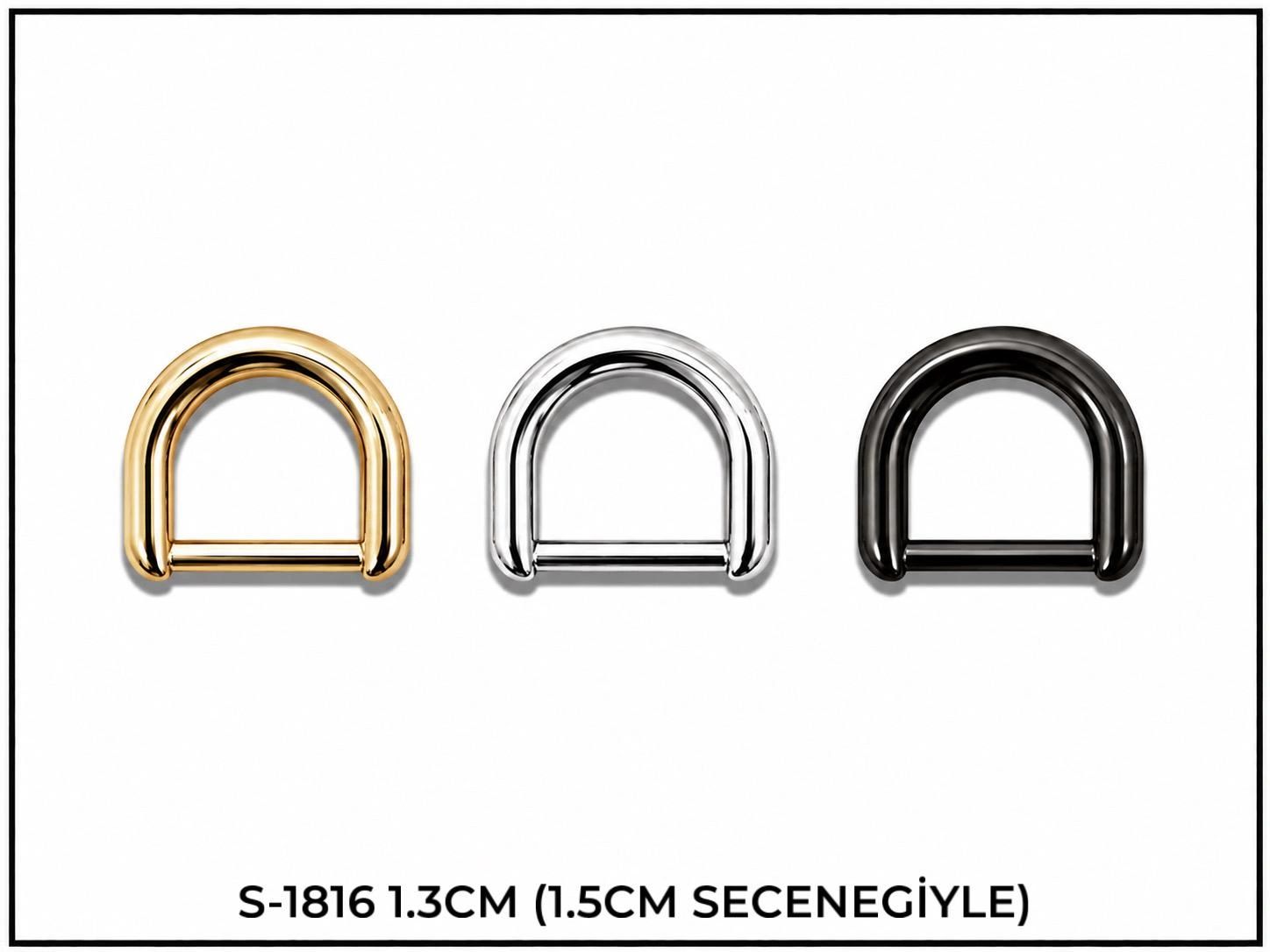 Altın, gümüş ve siyah renklerde 1.3 cm çapında metal halka.