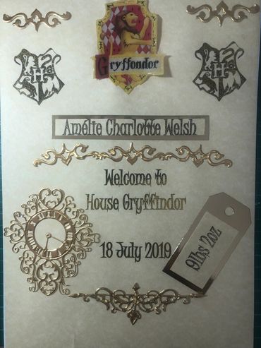 Harry Potter ‘house’ themed card 
