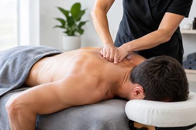 Deep tissue massage for shoulders and upper back at AA Foot Spa in Puyallup