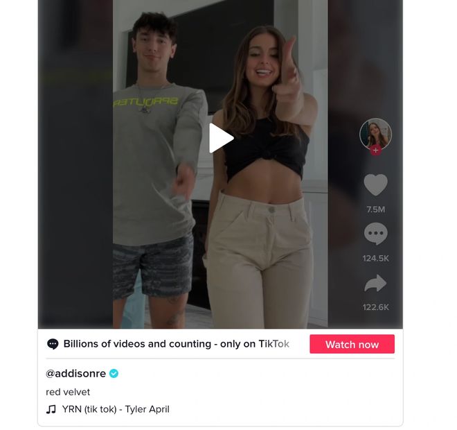 Tyler April YRN Remix inspired Addison Rae and 4.5m other TikTok creators.