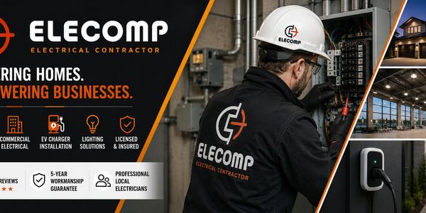 Elecomp electrical contractor services homes and businesses.