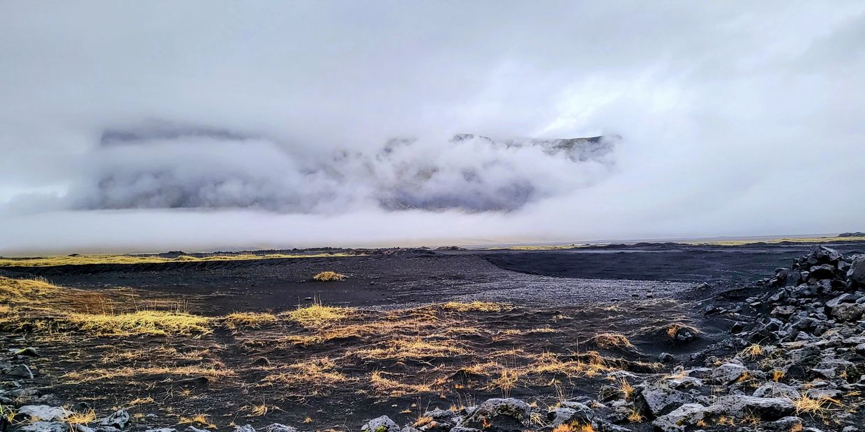 plateau shrouded in fog