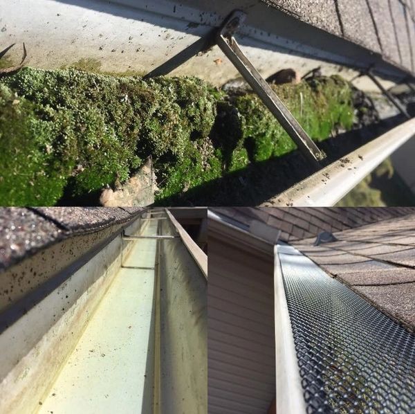 Dirty gutters, clean gutters, covered gutters 
