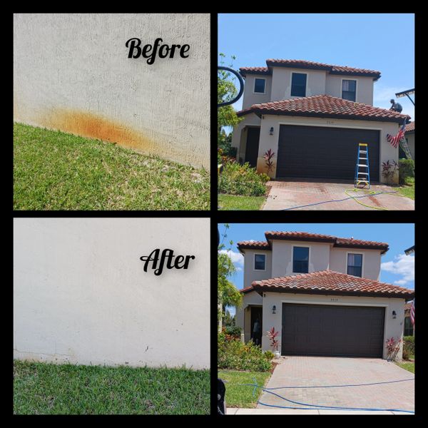 House pressure washed before and afters