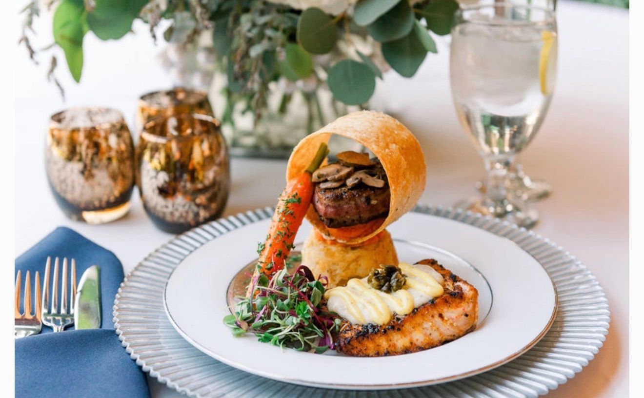 Filet mignon and Pollo Rosa Maria Plated dinner