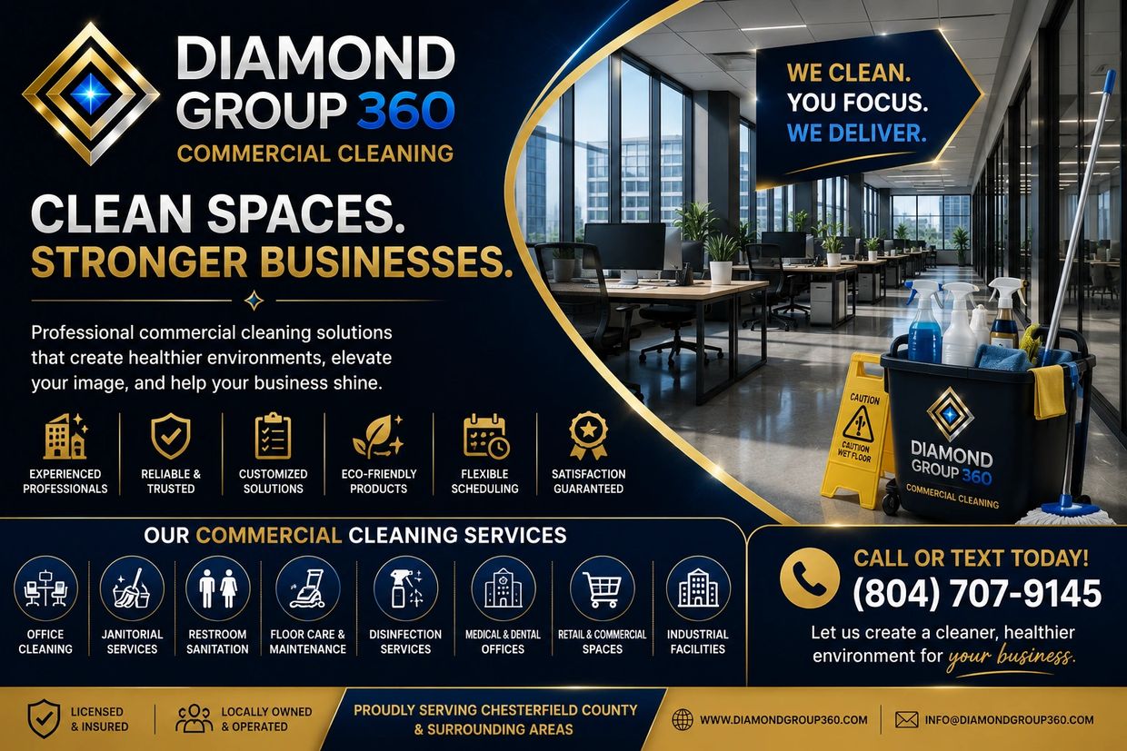 Diamond Group 360 offers professional commercial cleaning services for healthier, stronger businesses.