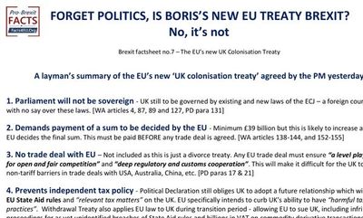 Why Boris's "Get Brexit Done" deal is not Brexit.