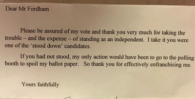 Kind letter from a constituent