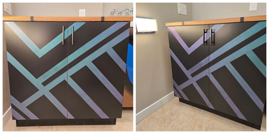 Front Edge of Solid Wood Vanity Countertop