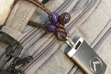 Braided leather braiding pineapple knot brown purple rein connector key fob