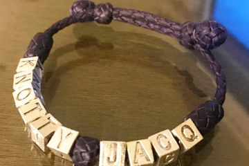 Braided leather braiding bracelet purple