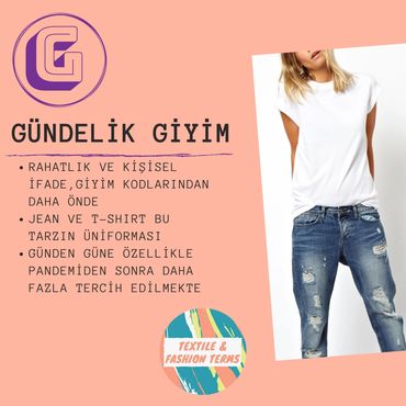 gündelik günlük giim casualwear casual wear moda tekstil terimleri sözlük sözlüğü 