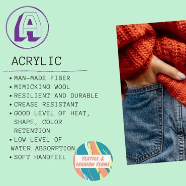 acrylic textile man made fiber textile fashion terms dictionary glossary