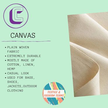 canvas plain woven fabric textile fashion terms dictionary glossary