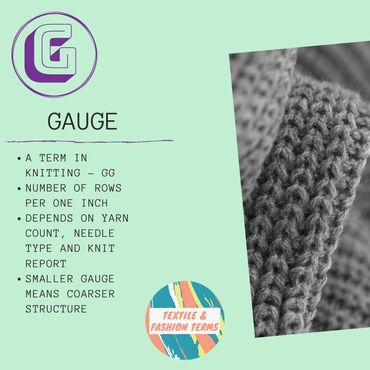 gauge knit tricot textile fashion terms dictionary glossary