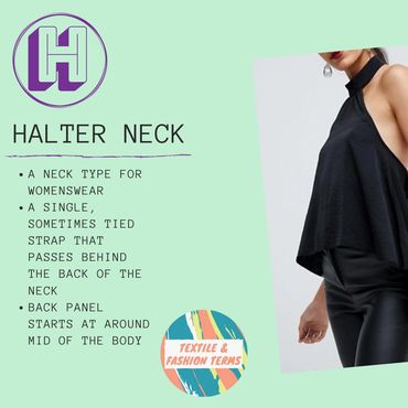 halter neck womenswear textile fashion terms dictionary glossary