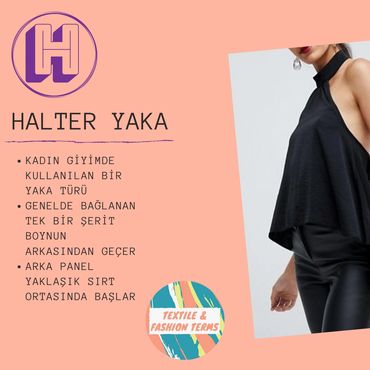 halter yaka boyundan bağlamalı bağlı moda tekstil terimleri sözlük sözlüğü 