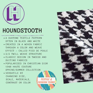 houndstooth pied de poule duotone timeless textile pattern textile fashion terms dictionary glossary
