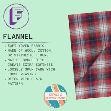 flannel woven fabric textile fashion terms dictionary glossary