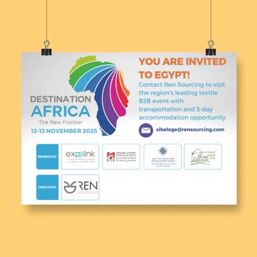 destination africa
cairo egypt 
apparel textile home textile production fair exhibition
ren sourcing