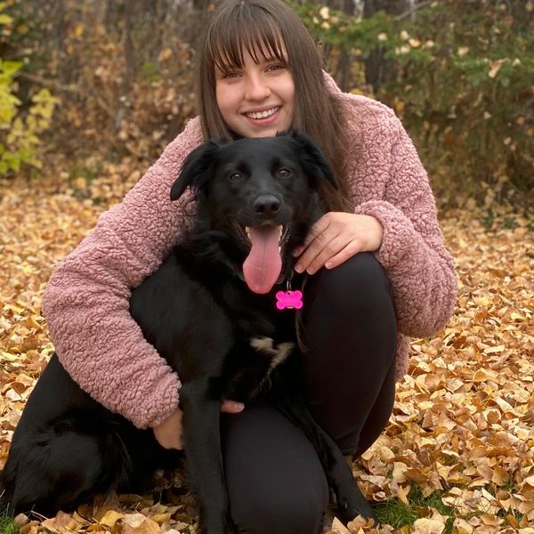 Haylie RVT veterinary technician with her dog