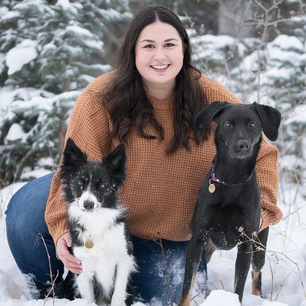 Taylor RVT veterinary technician and her dogs