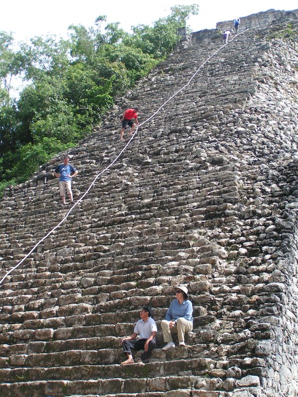 Steep steps of another  tall pyramid.