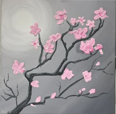 Cherry Blossoms in Gray