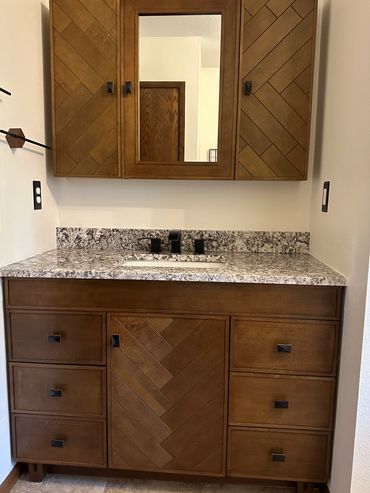 Wood bathroom vanity