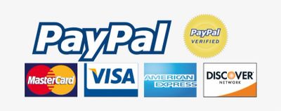 We gladly accept PayPal, Mastercard, Visa, American Express and Discover