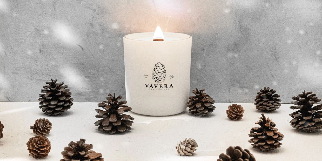 VAVERA French Lilac Long Burning Wooden Wick Natural Luxury Candles (14oz  Matte White Jar). Wonderful hypnotic Lilac. Vegan Soy Candles. Alluring