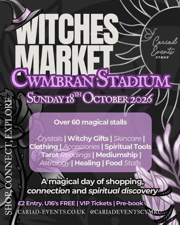Witches Market event at Cwmbran Stadium on October 18, 2026.