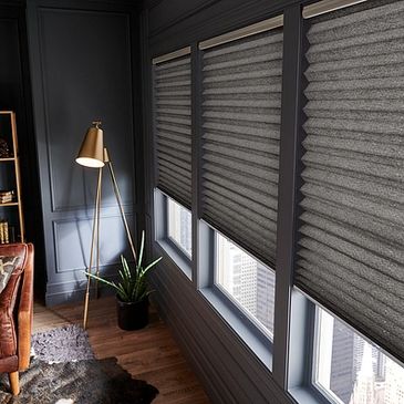 Pleated Shade, Cellular Shade, Honeycomb Shade, Cordless and Motorized Shades, Living Room, Bedroom