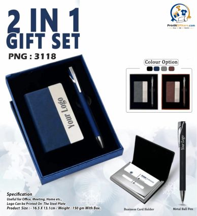 Upgrade your corporate gifting with the elegant 2 in 1 Gift Set – Model PNG 3118, featuring a premiu