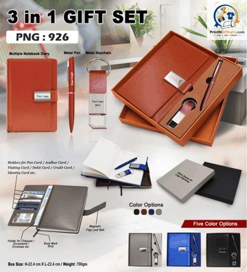 PNG 926 3 IN 1 PEN DIARY KEY CHAIN SET WITH STYLISH BOX.