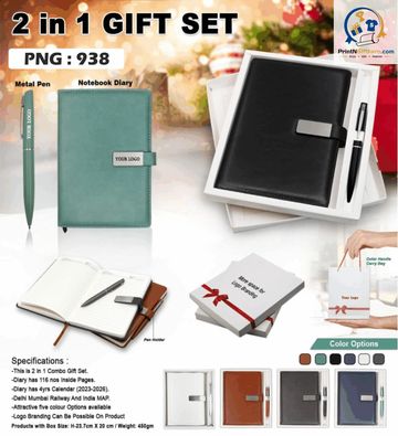 PNG 938 Diary and pen Gift Set With carry Bag.