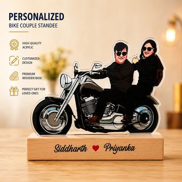 bike couple standee