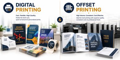 We provide digital printing and offset printing services