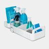 A rolling organizer caddy for bottles, sponges and cleaning supplies and more.