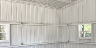 Spray foam insulation applied to a commercial building in Katy, Texa. This installation improves ene