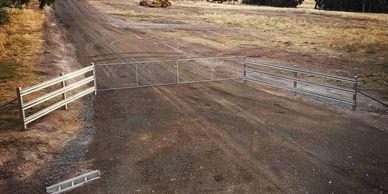 completed front gate entrance and driveway 