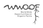 Logo of World Wide Opportunities on Organic Farms with root design.