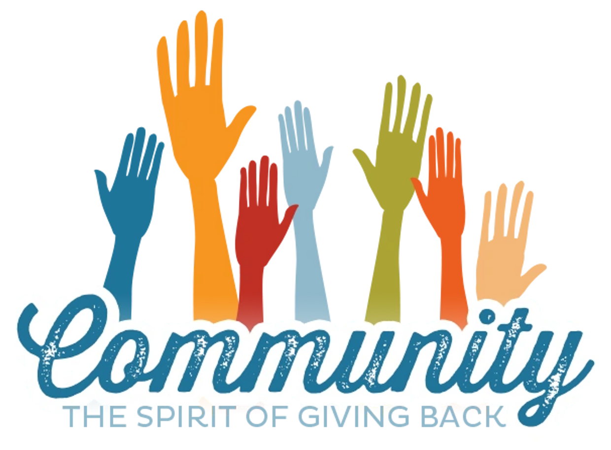 Image of hands with the caption of Community: the spirit of giving back!