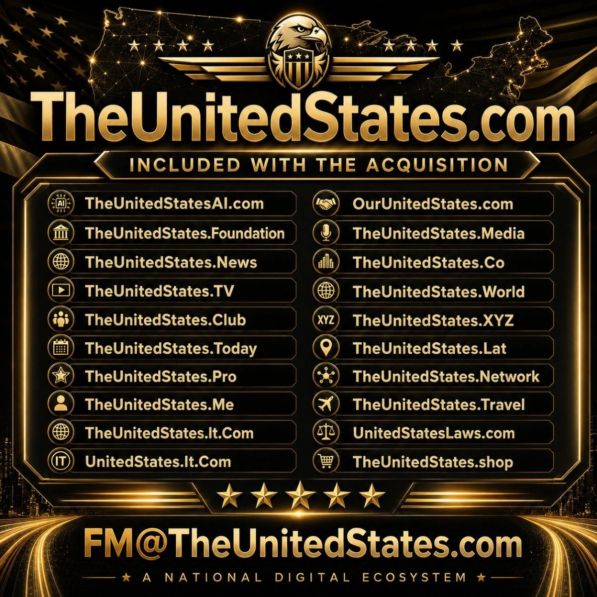 Original associated-name portfolio included with TheUnitedStates.com