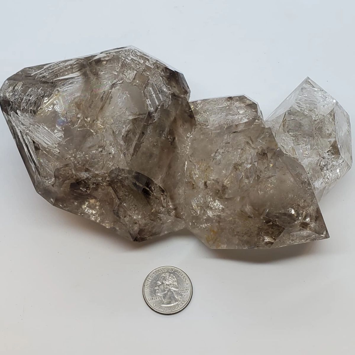 Skeletal Herkimer Diamond quartz crystal cluster