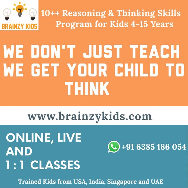 reasoning and thinking skills program kids 1:1 online classes brainzykids.com