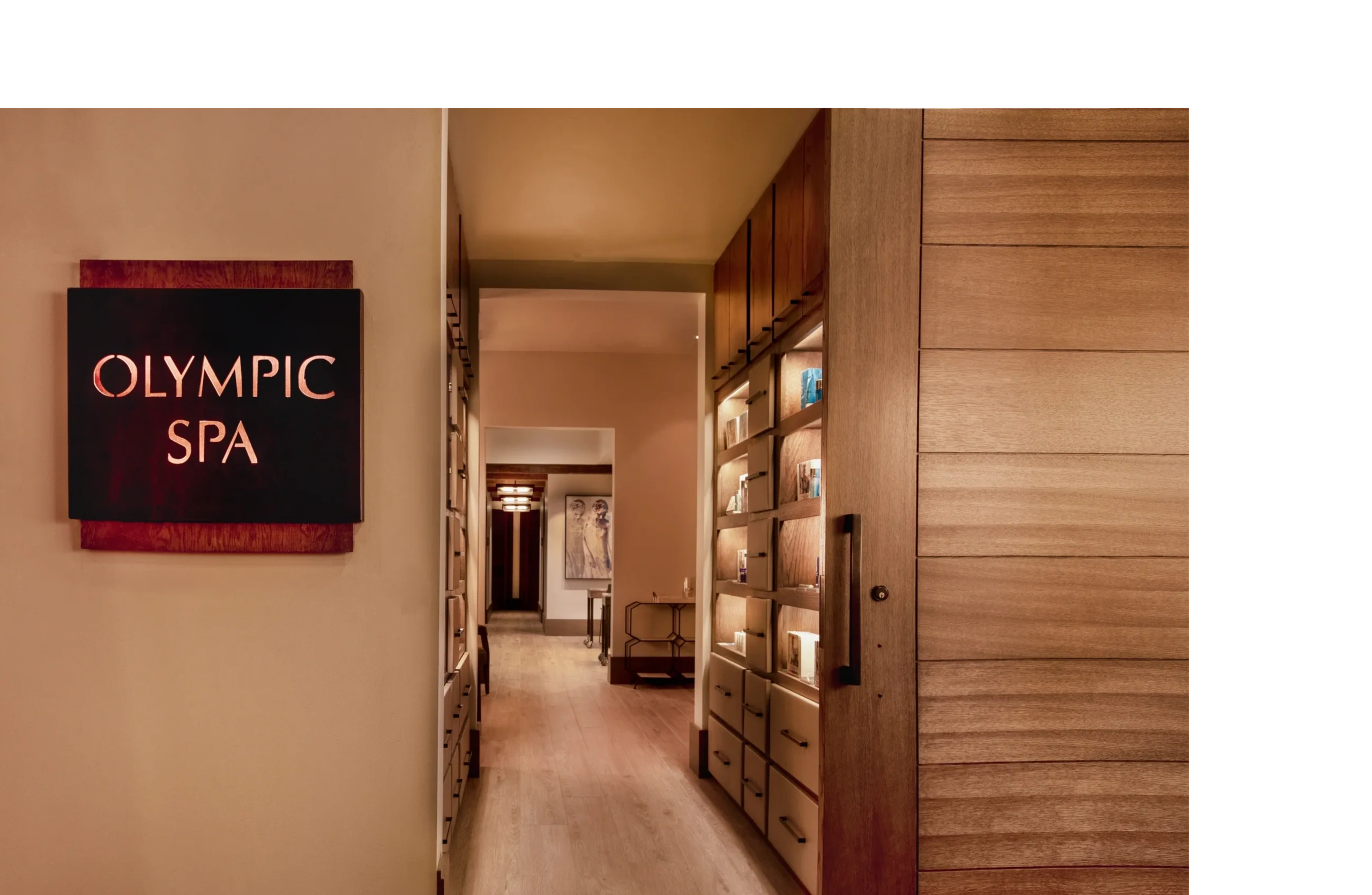 Clean, professional medical spa treatment room with neutral tones at Olympic Spa in Seattle