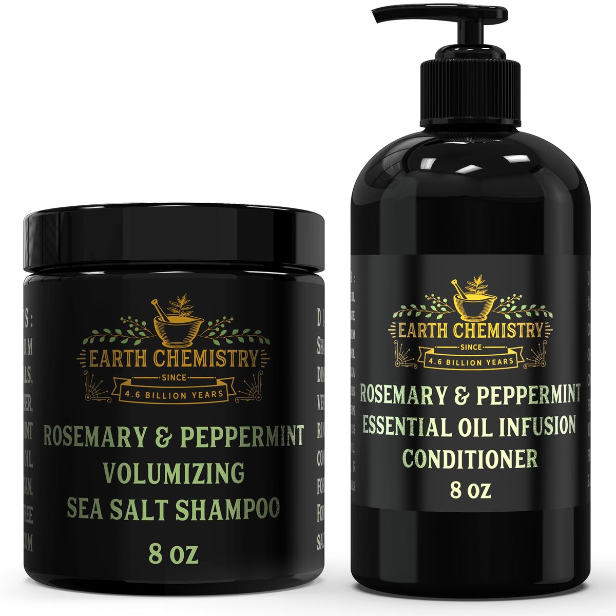 Rosemary & Peppermint Sea & Conditioner 2 Bundle, Volumize and Thicken Thin or Oily Hair, with Organic Essential Oils to Restore Fullness and Shine